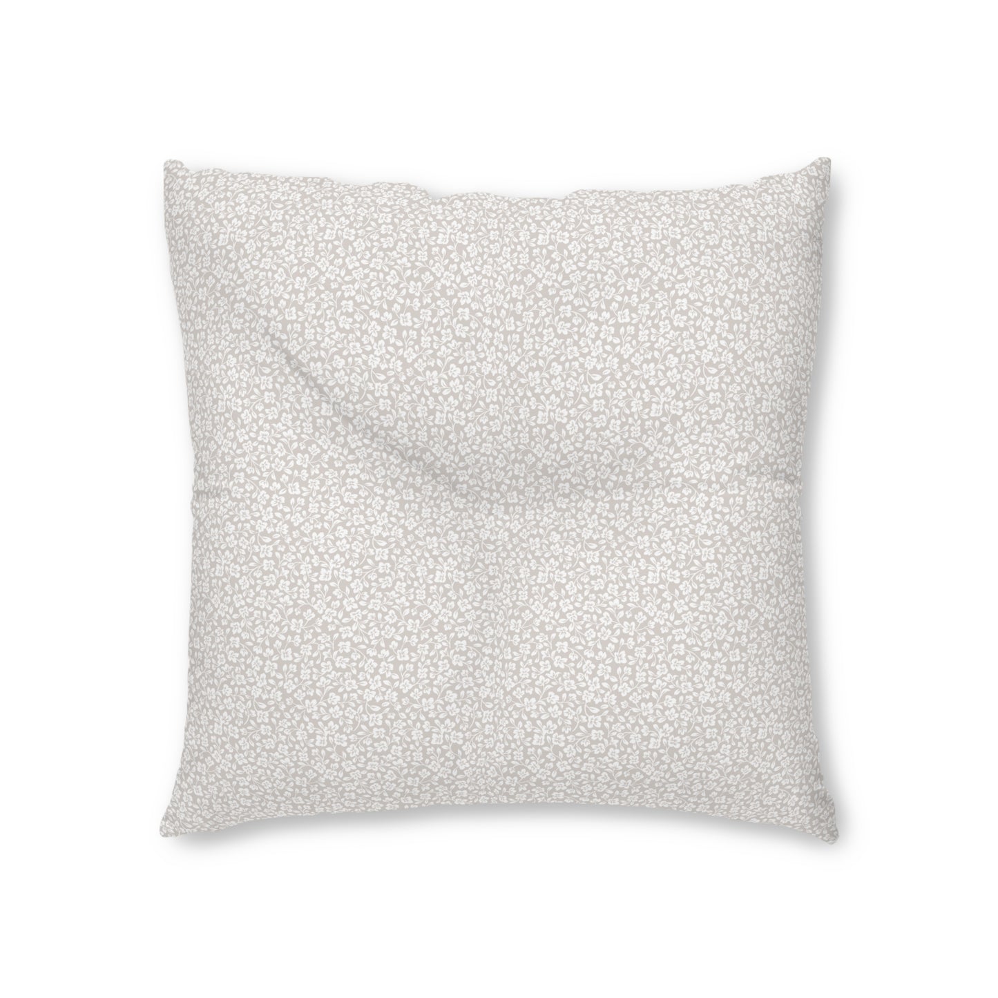 2 Corinthians 4:8-9 - Taupe - Square Tufted Floor Pillow