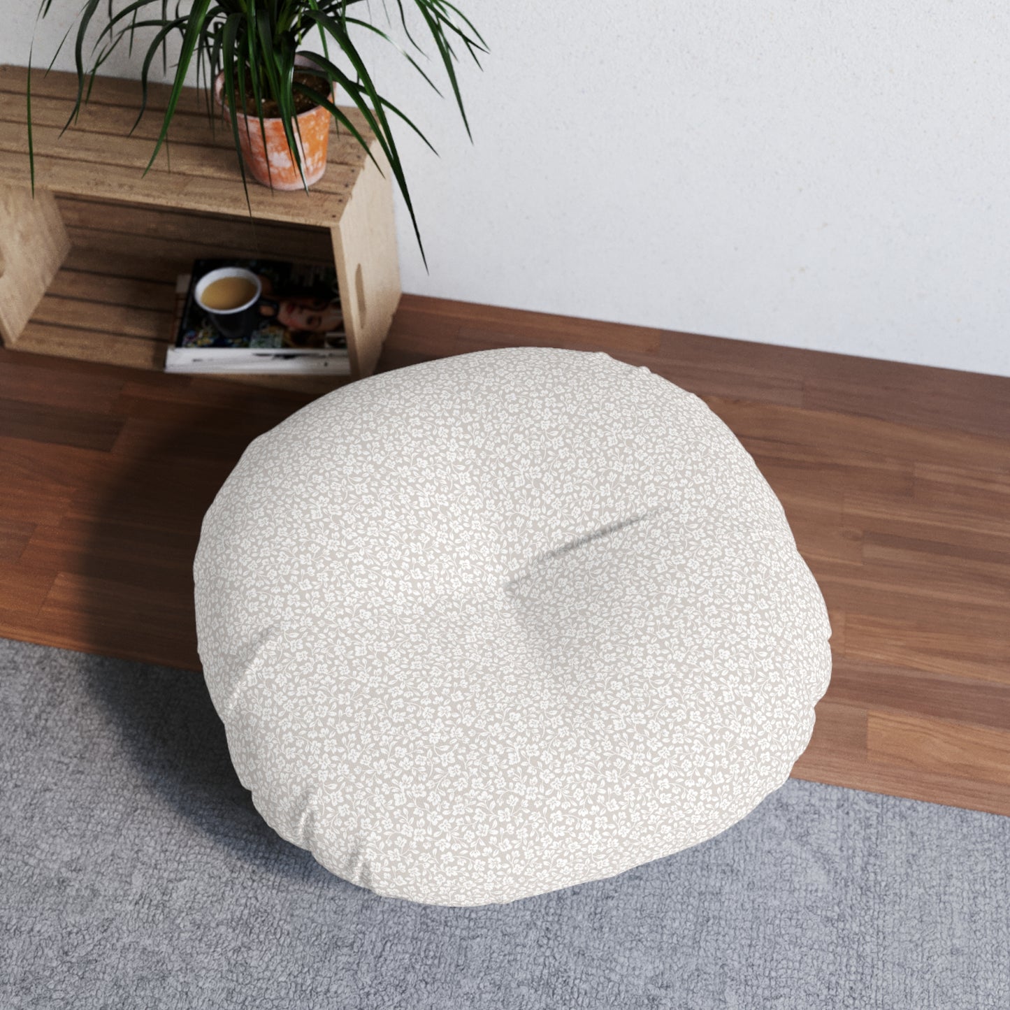 2 Corinthians 4:8-9 - Taupe - Round Floor Pillow
