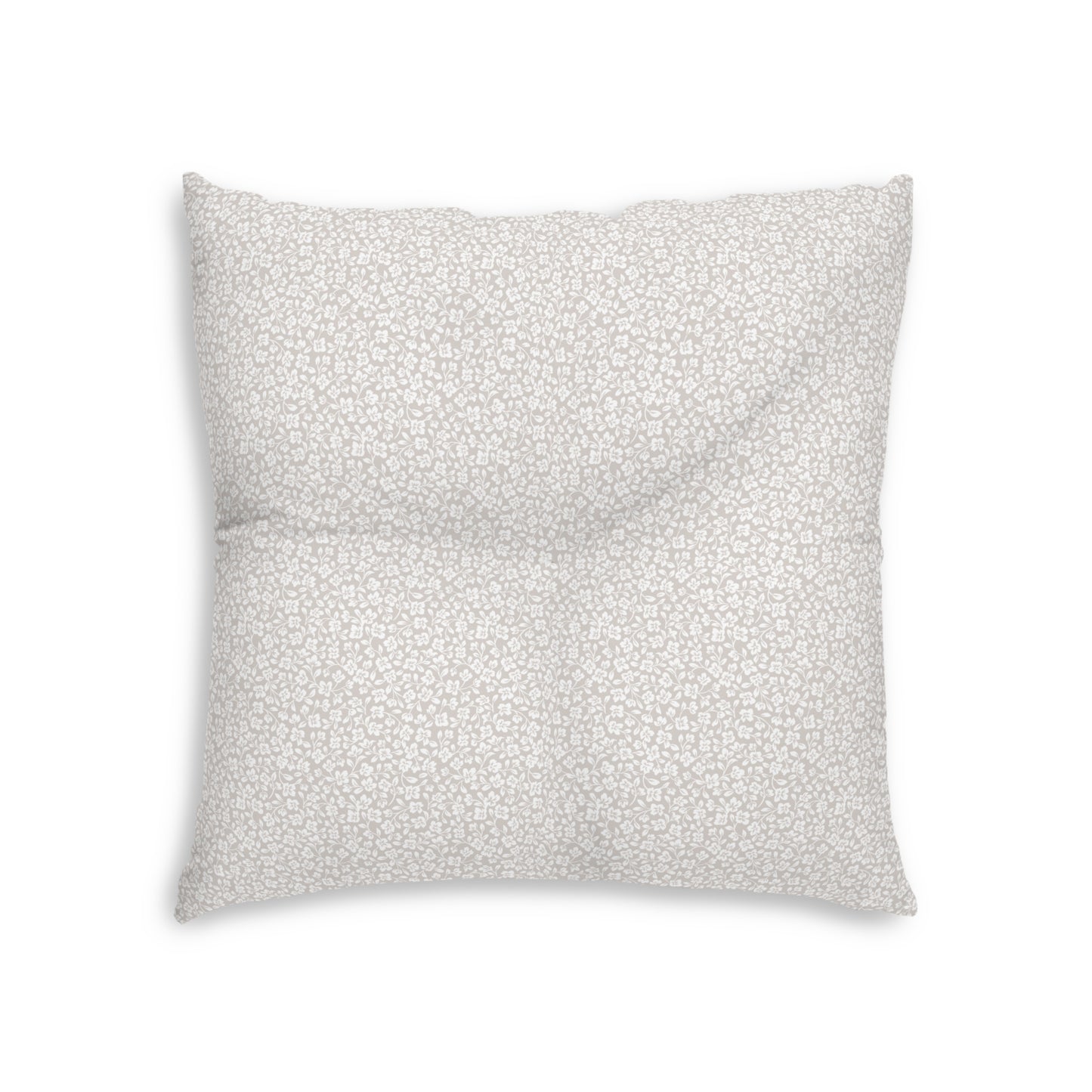 2 Corinthians 4:8-9 - Taupe - Square Tufted Floor Pillow