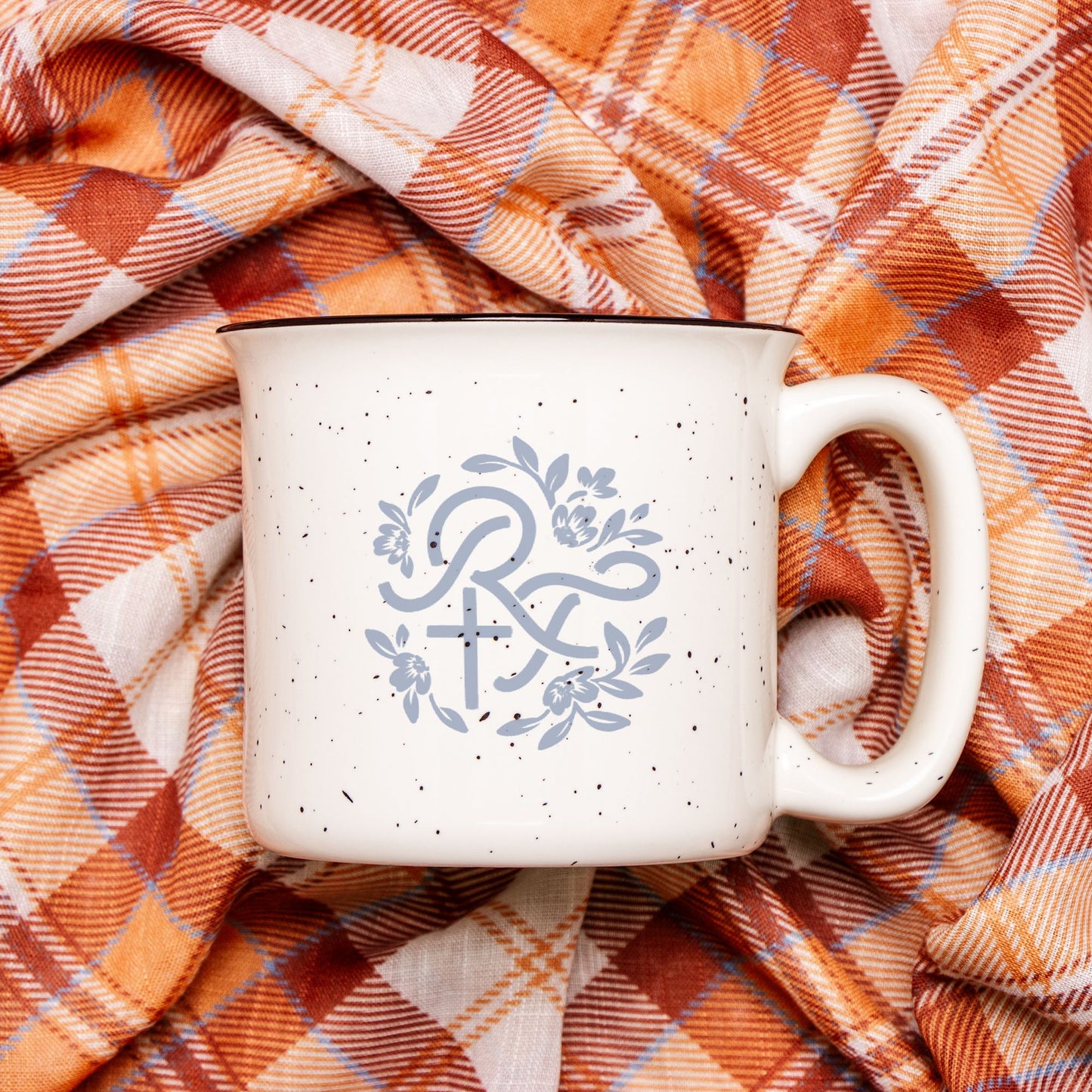 2 Corinthians 4:8-9 - Ceramic Camp Mug Speckled Cream 13oz