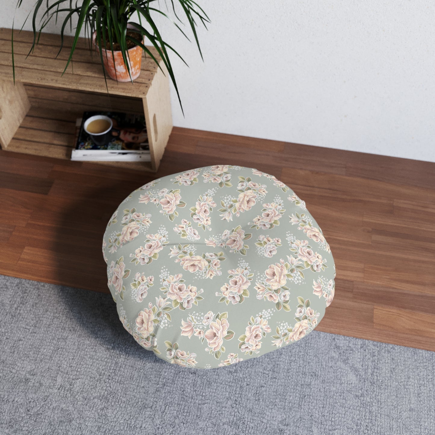 1 Corinthians 13:4-7 - Round Tufted Floor Pillow