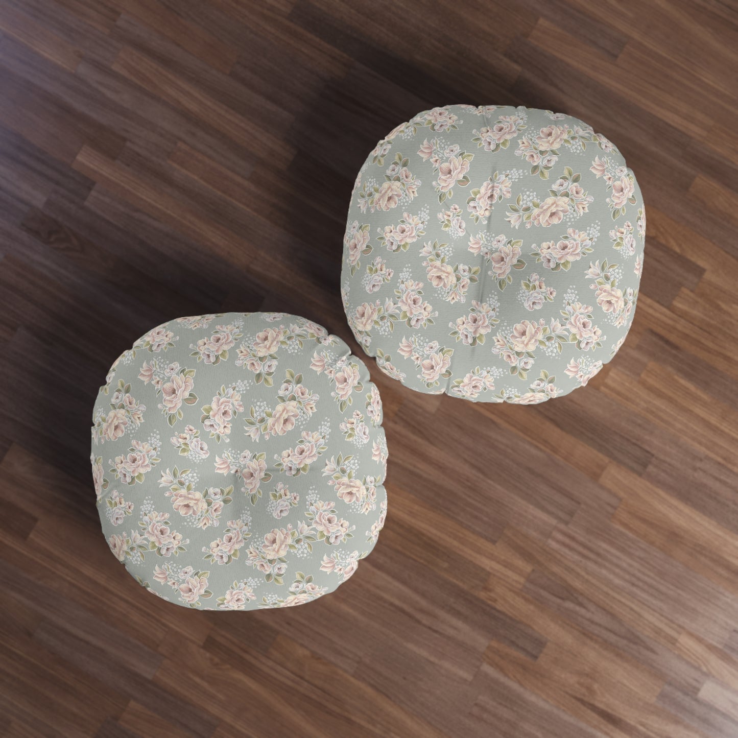 1 Corinthians 13:4-7 - Round Tufted Floor Pillow