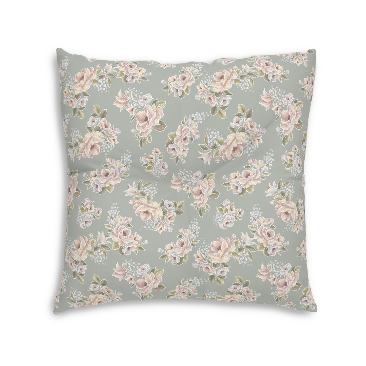 1 Corinthians 13:4-7 - Square Tufted Floor Pillow