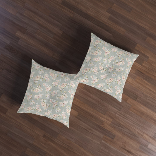 1 Corinthians 13:4-7 - Square Tufted Floor Pillow