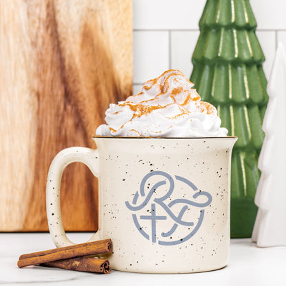 2 Corinthians 4:8-9 - Ceramic Camp Mug Speckled Cream 13oz