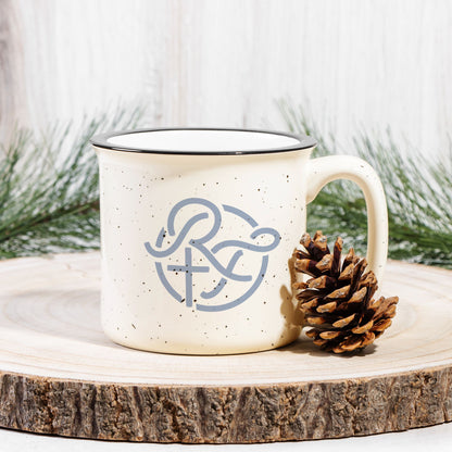 2 Corinthians 4:8-9 - Ceramic Camp Mug Speckled Cream 13oz