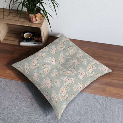1 Corinthians 13:4-7 - Square Tufted Floor Pillow