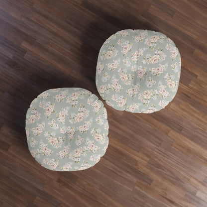 1 Corinthians 13:4-7 - Round Tufted Floor Pillow