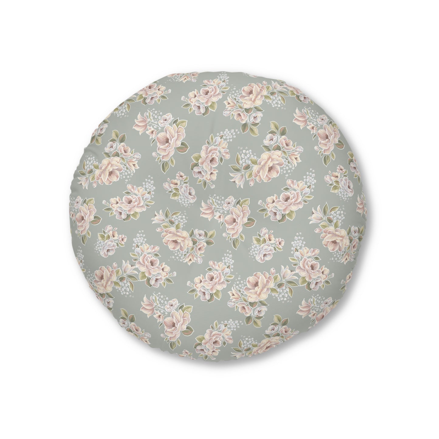 1 Corinthians 13:4-7 - Round Tufted Floor Pillow