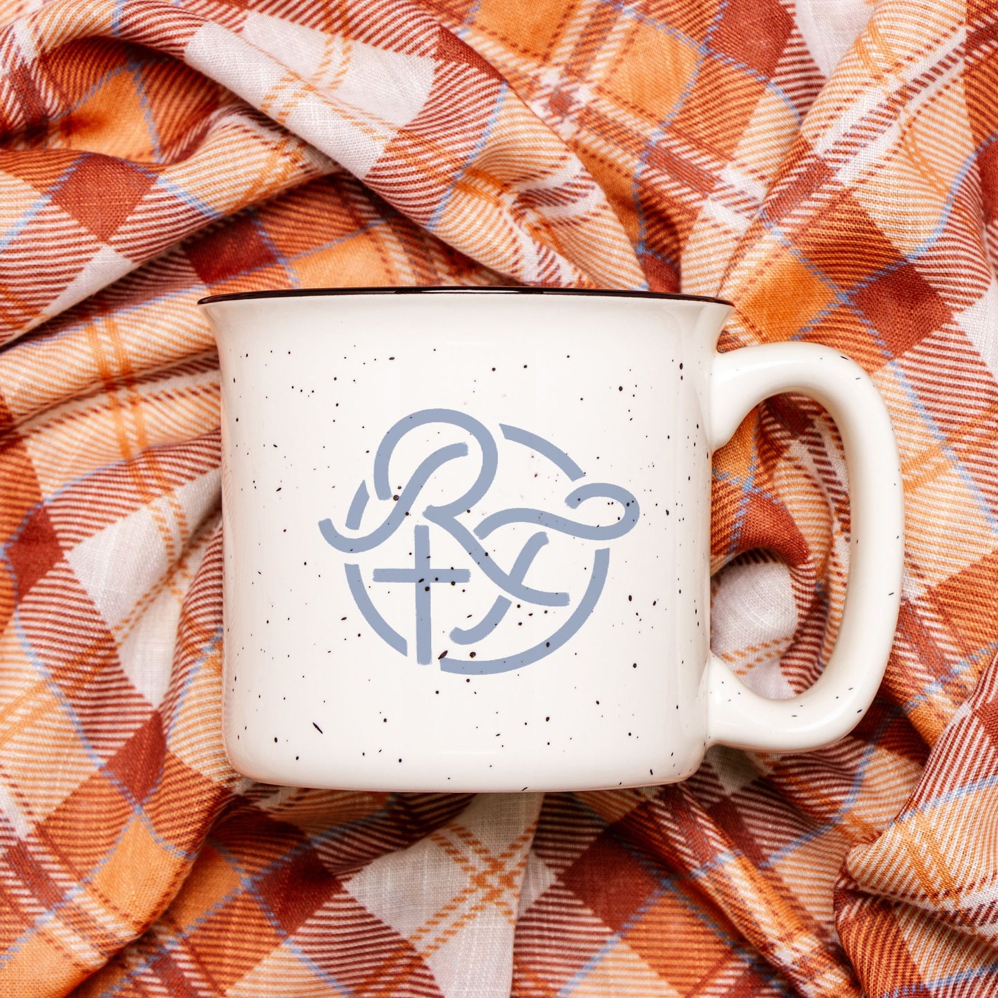 2 Corinthians 4:8-9 - Ceramic Camp Mug Speckled Cream 13oz