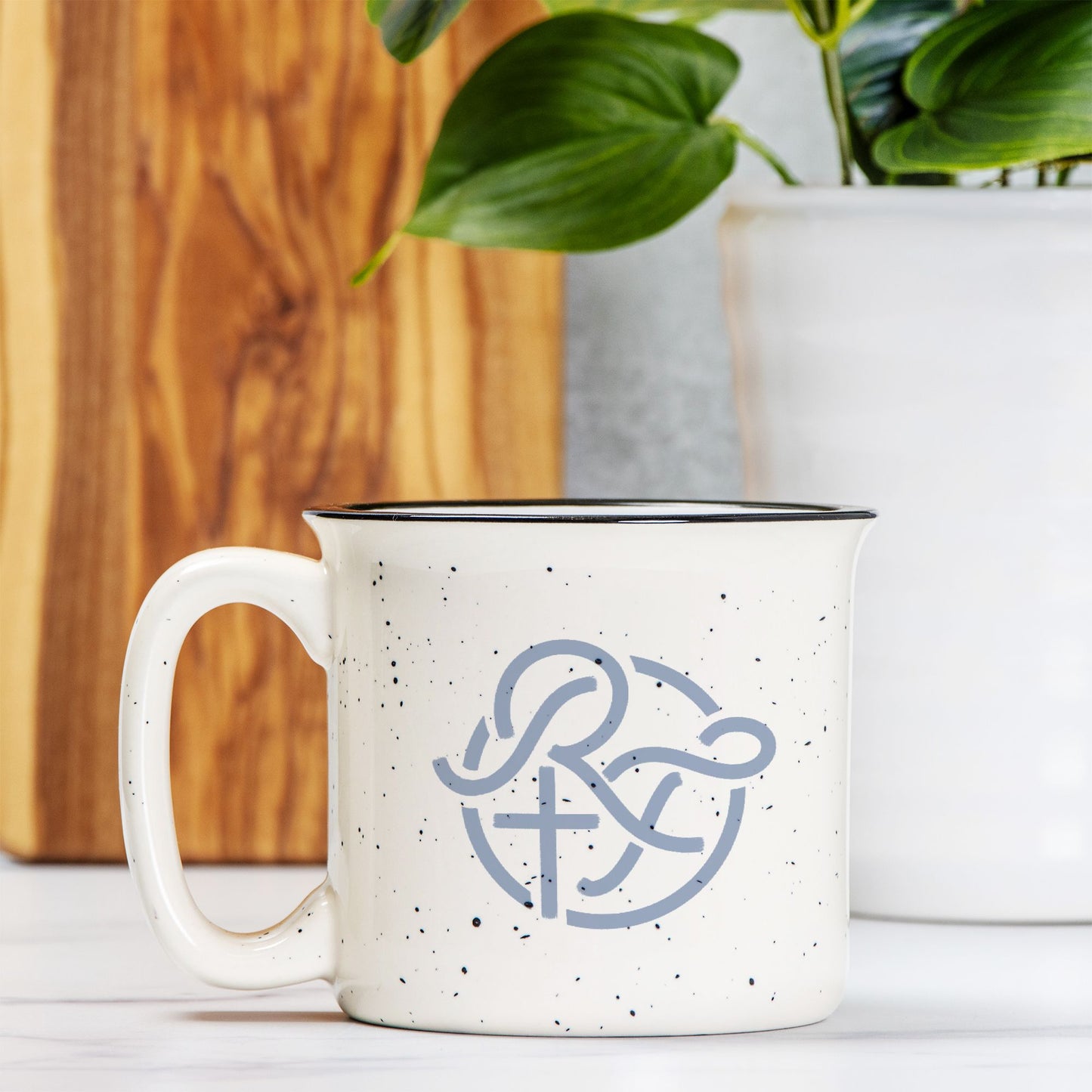 2 Corinthians 4:8-9 - Ceramic Camp Mug Speckled Cream 13oz