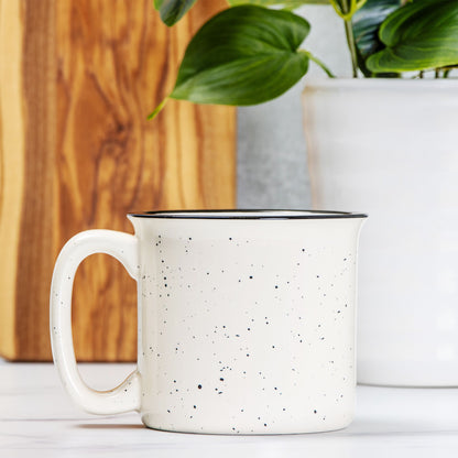 Hebrews 11:1- Ceramic Camp Mug Speckled Cream 13oz