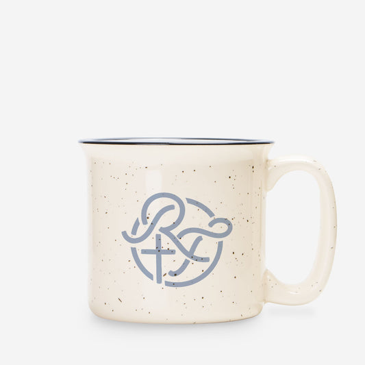 2 Corinthians 4:8-9 - Ceramic Camp Mug Speckled Cream 13oz