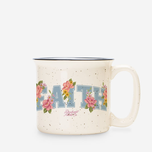 Hebrews 11:1- Ceramic Camp Mug Speckled Cream 13oz